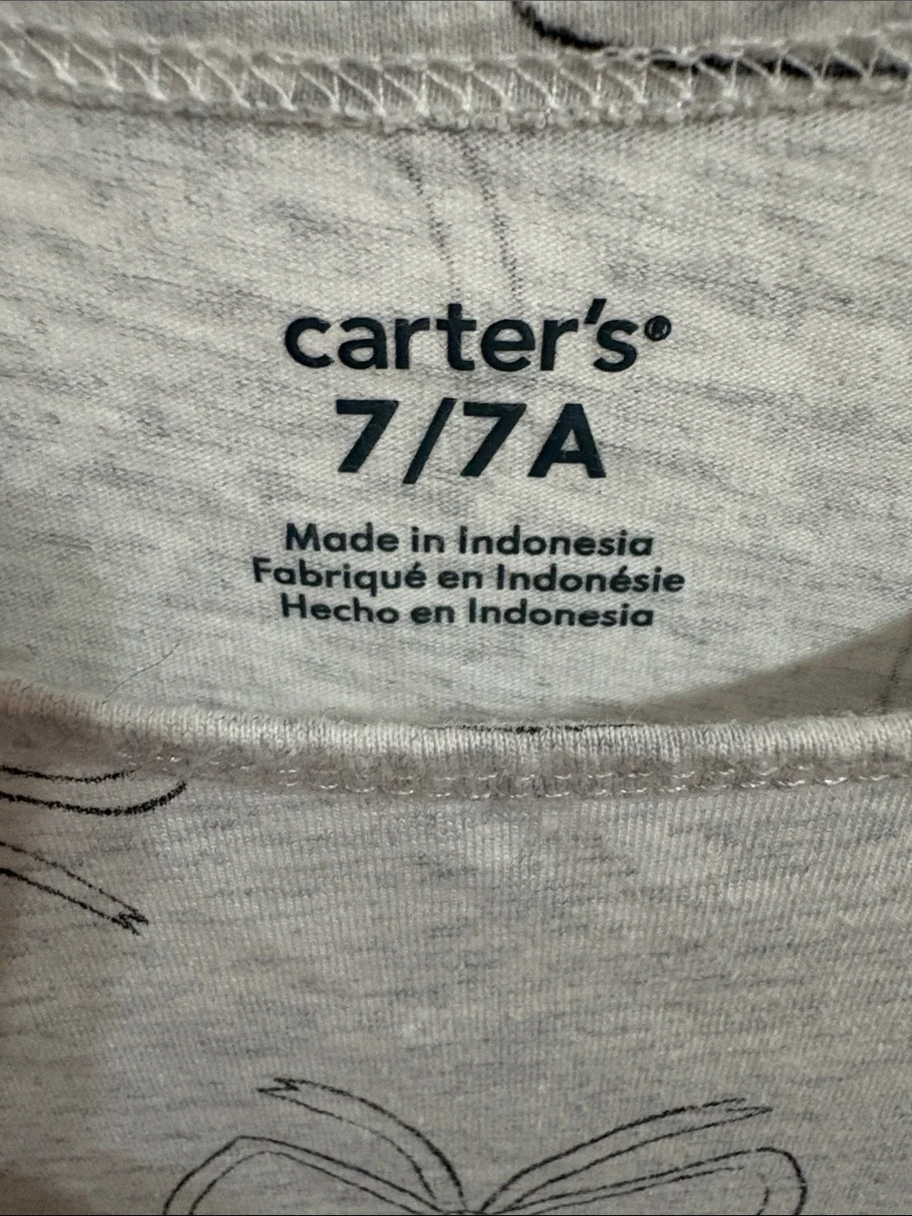 Carter's Gray Dress with Navy Bow Sketches